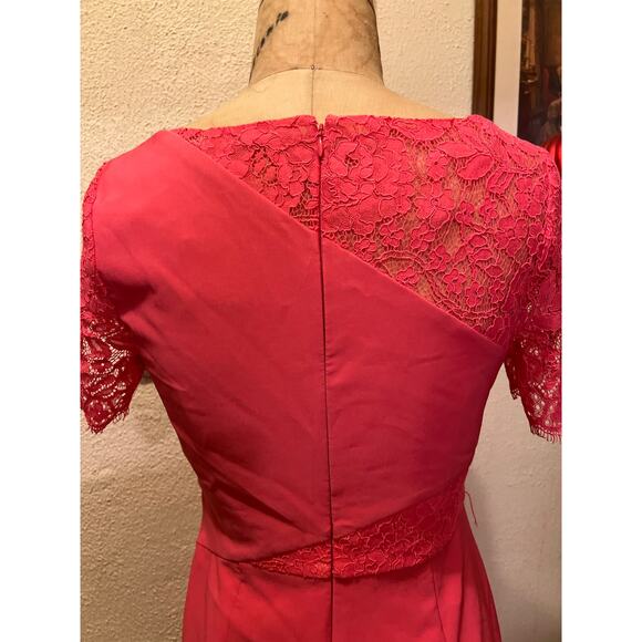 JS Collection Lissett Tea Length Lace Contrast Dress NWT Size 4 - Picture 10 of 13